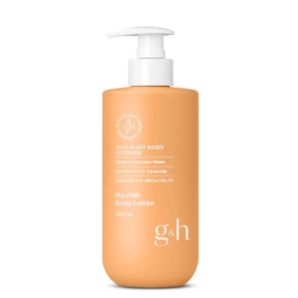 G H Nourish Body Lotion with Shea Butter, Glycerin & Ceramides – Deep Hydration for Dry Skin – Lightweight, Non-Greasy Formula 400 ML