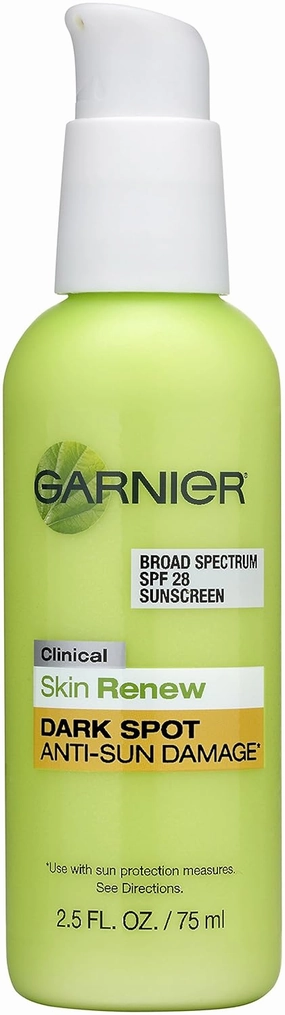 Garnier Skin Renew Dark Spot Anti-Sun Damage Daily Moisturizer With Broad Spectrum SPF 28 Sunscreen, 2.5 Fluid Ounces