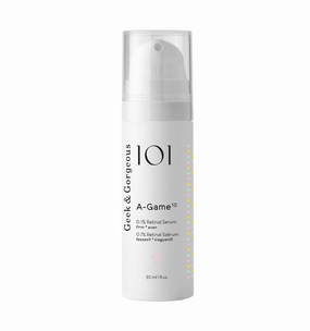 Geek & Gorgeous - A-Game 10 - 0.1% Retinal Serum - Silky, Lightweight, High-strength, Anti-Aging Formula - all skin types, especially combination & oily - 1 oz
