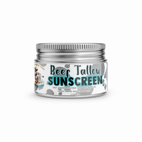 Get Wavy Organics's - Zinc and Tallow Sunscreen - Water Resistant 20 SPF Beef Tallow with Zinc Oxide - Mineral Sunscreen with Non-Nano Minerals - 2 ounce 60 grams