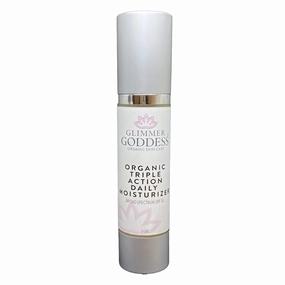 GLIMMER GODDESS Organic Lemon Face Cream - 24 Hr Hydration, Anti-Aging, Less Stretch Marks - Shea Butter, Green Tea - All Skin Types - 2 oz