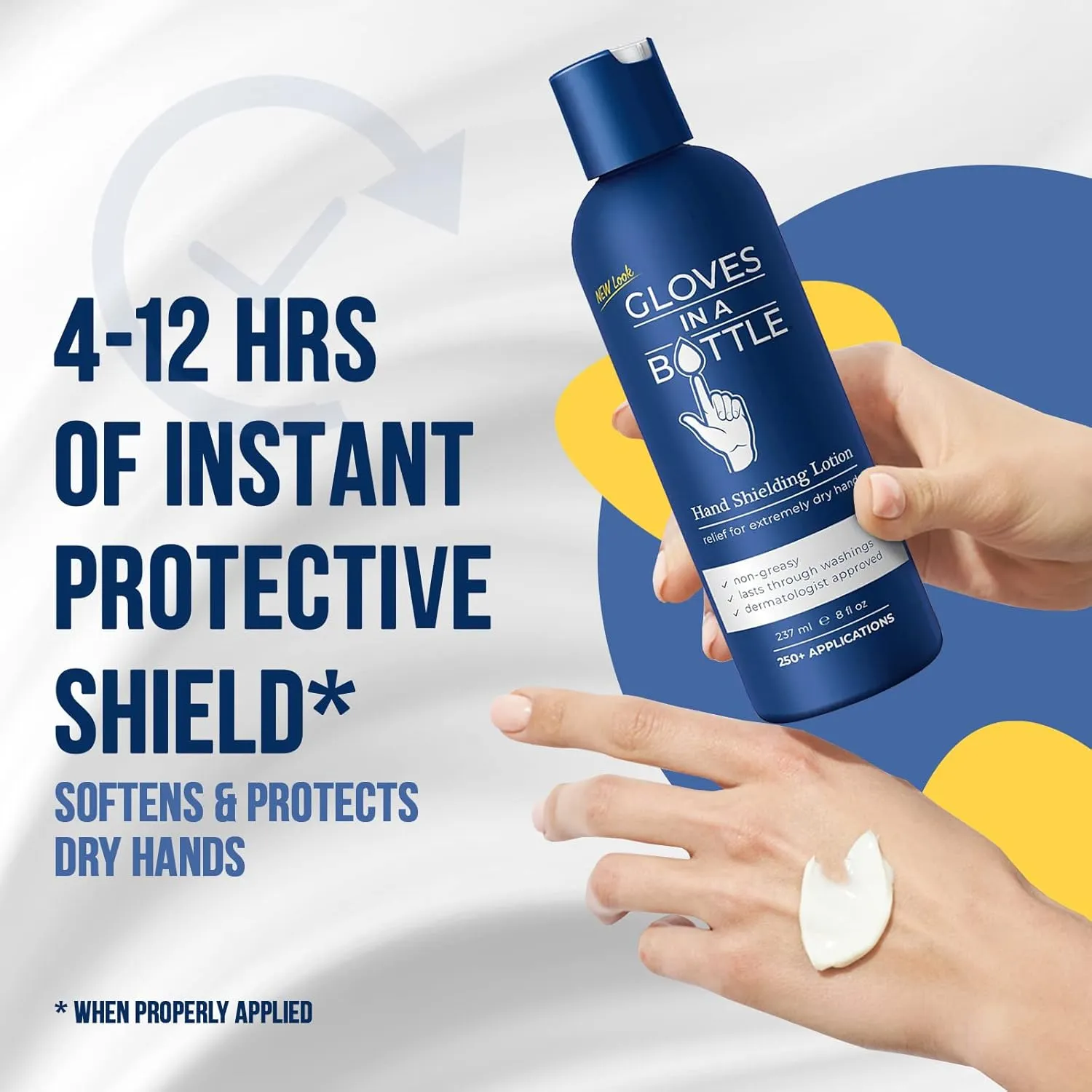 Gloves In A Bottle Non Greasy Healthcare Workers Hand Creams – Hand Cream for Nurses – Silicone Glove Cream – Water Resistant Dry Cracked Hands Treatment – Relief for Eczema – 2 oz & 8 oz with Pump