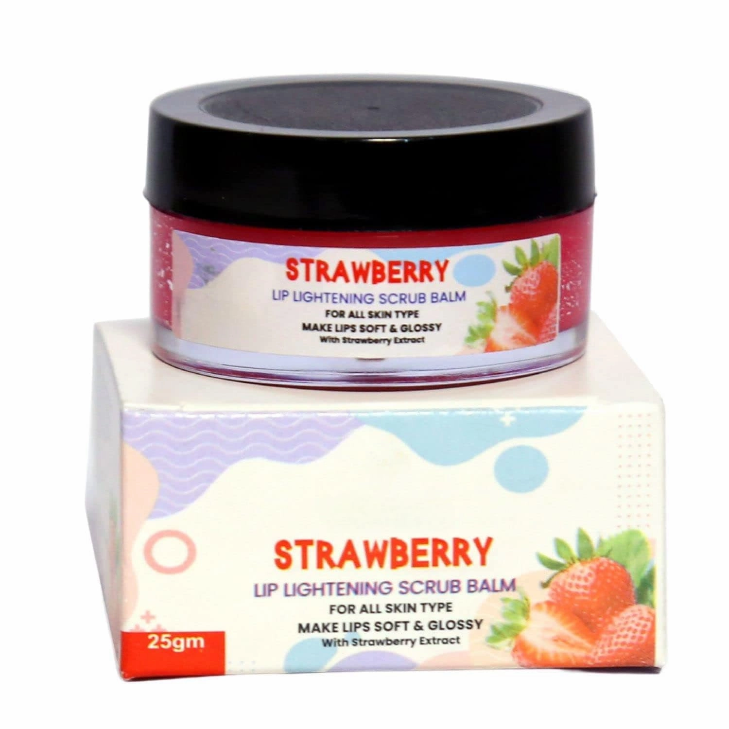 Glovy Organic Strawberry Perfect Pink pout Lip Scrub for Girls, Women, Men For Dry & Chapped Lips or Dark Lips to Lighten, Lip Care (25gm)