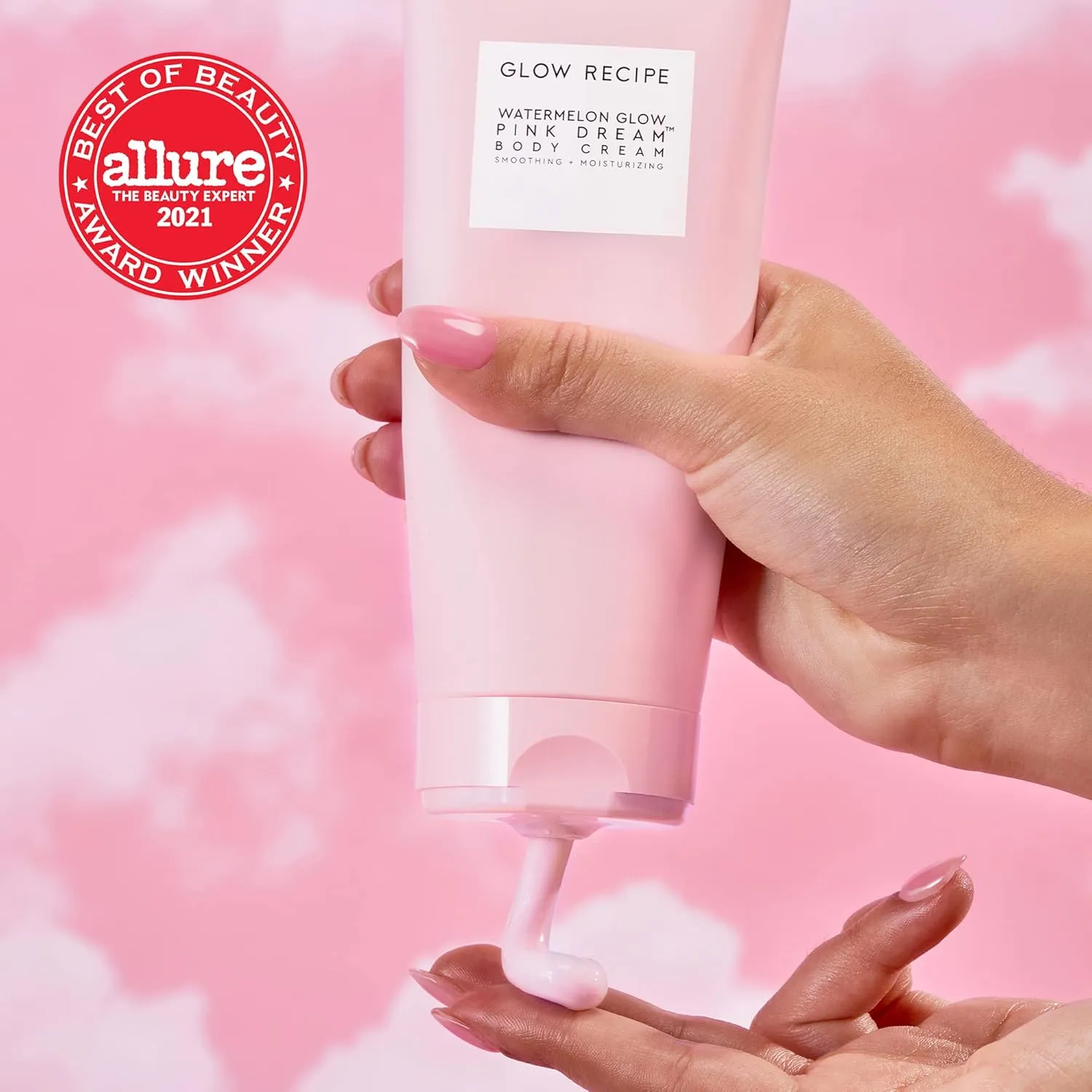 Glow Recipe Watermelon Glow Pink Dream Body Cream - Hyaluronic Acid for Skin Barrier Repair - Non Greasy Body Cream Brightening Moisturizer with Watermelon Seed Butter   AHA's (200ml)
