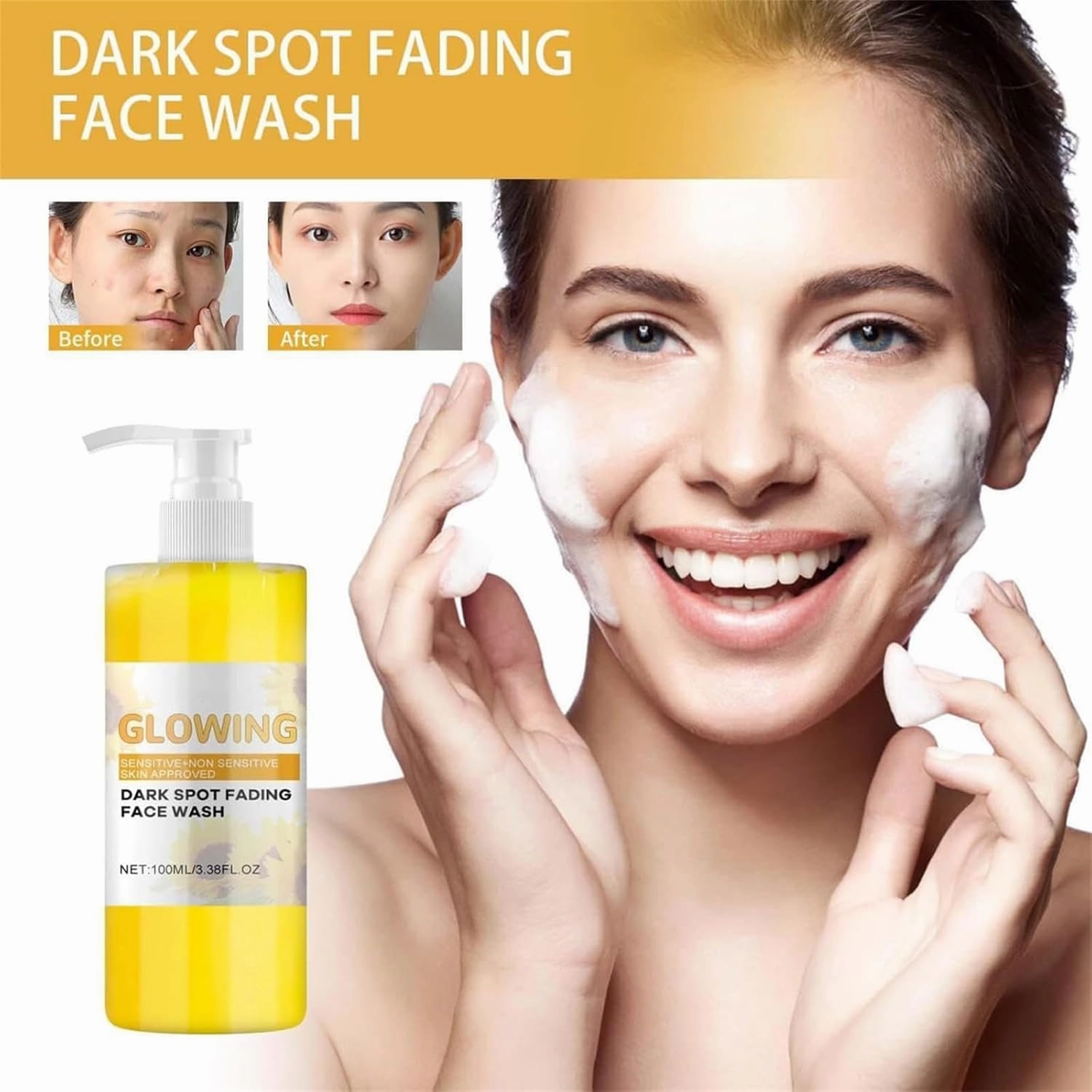 Glow Combo Skincare Set, 3 In 1 Turmeric Combo Skincare Set, Turmeric Face Wash/Scrub/Butter Anti Aging Moisturizer for Wrinkles, Face Care Set for Women (1 set)