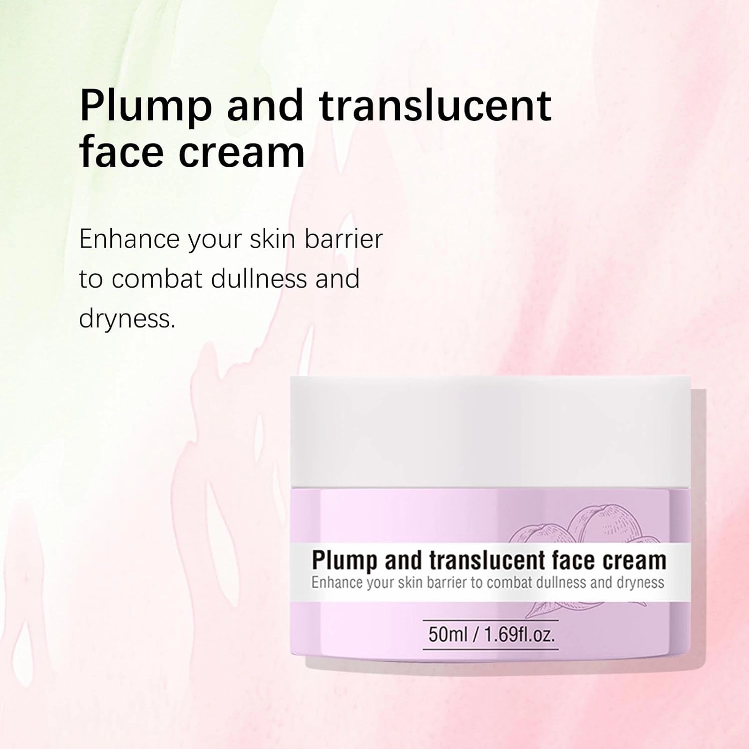 Glow Moisturizer Plump Face Cream, Hydrating & Firming Moisturizer with Hyaluronic Acid   Polyglutamic Acid, Vegan, Non-Greasy Formula for Dry Skin & Wrinkles, Day/Night Use for Women/Men (2)