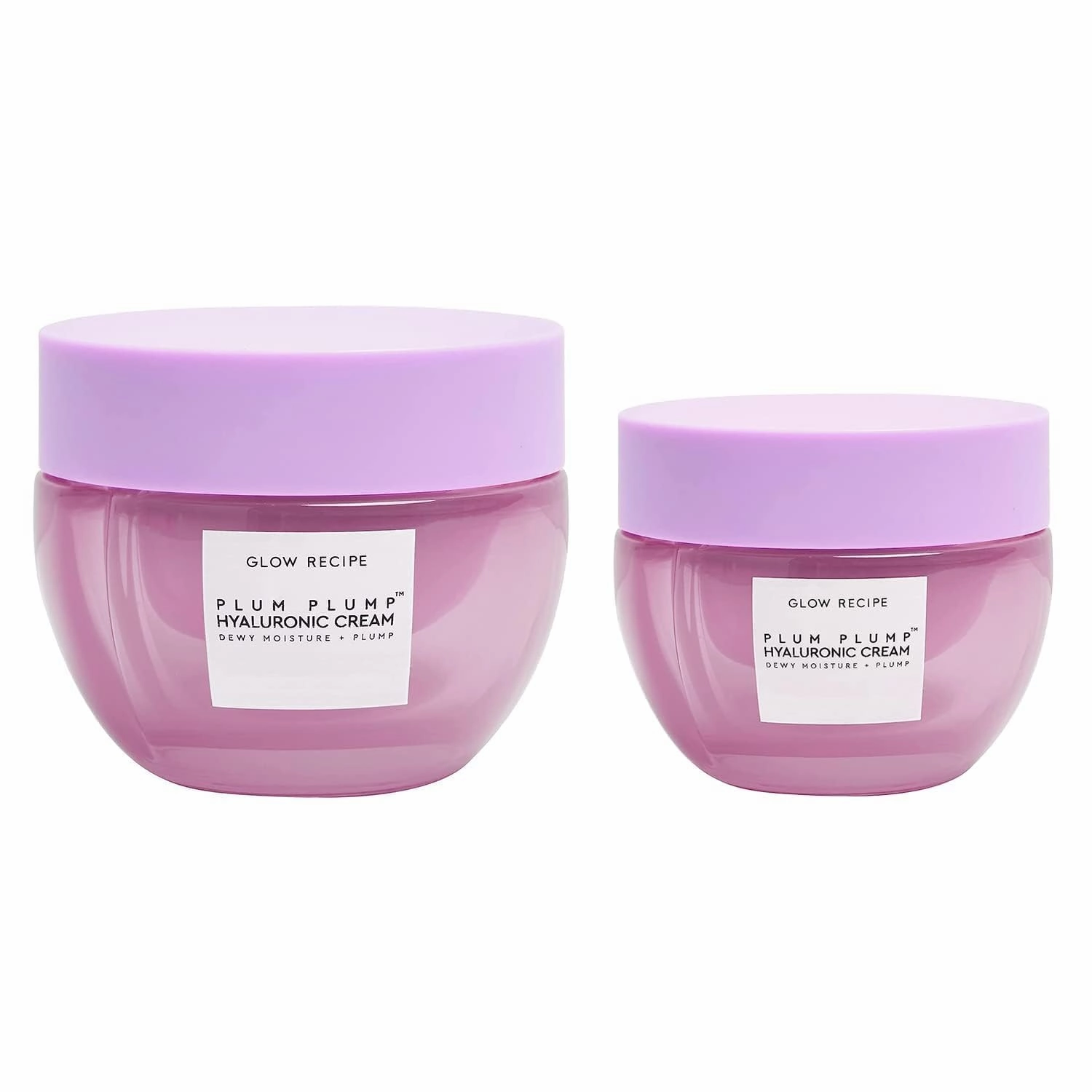 Glow Recipe Plum Plump Hyaluronic Acid Face Cream (50 ml)   Mini Travel Size (20 ml) - Daily Hydrating Skin Moisturizer to Plump, Balance, and Brighten Skin - Vegan Whipped Gel for a Daily, Dewy Glow