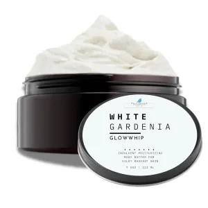 Glowwhip Body Butter – White Gardenia | Whipped Body Butter for Deep Hydration & Soft Skin | Non-Greasy, Fast-Absorbing Moisturizer with Beeswax, Aloe & Vitamin E | Floral Scent | 8 oz (Gardenia)