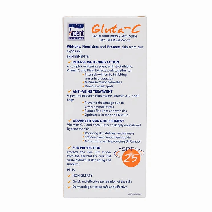 Gluta-C Intense Whitening Facial Day Cream SPF25 (Glutathione, Vitamin C, A & B9) 30mL