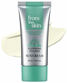 Glutathione Collagen Sun Cream – SPF 50  PA     Hydrating and Hypoallergenic Sunscreen Moisturizer for Radiant, Wrinkle Care - Non Greasy Silky Moisture Finish, 1.69oz.