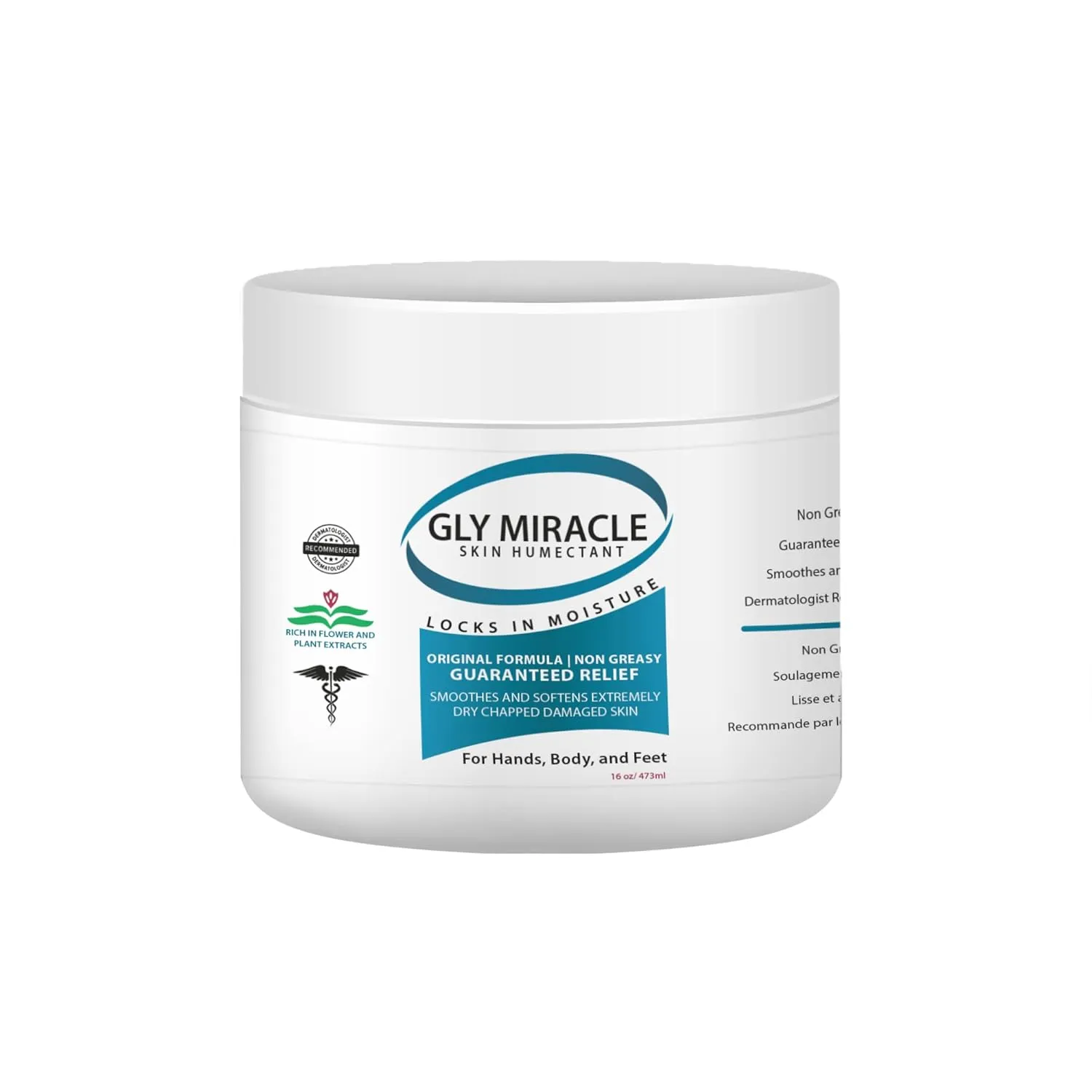GLY MIRACLE Moisturizing Body Cream, 16 oz Jar - Non-Greasy Skin Humectant for Extremely Dry Skin, Hands, Body, and Feet, Light, Fresh Scent with Pure Glycerin for Nourishing Hydration