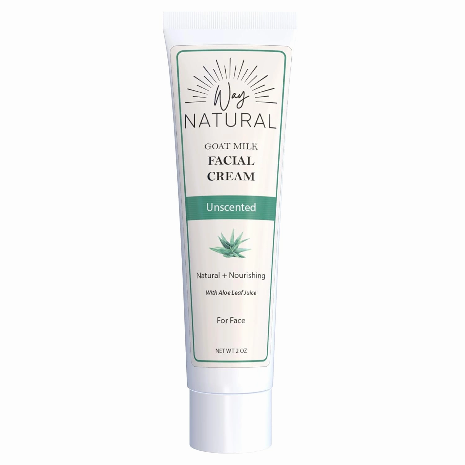 Goat Milk Lotion, Fragrance-Free - Natural Facial Moisturizer for Women & Men w/Aloe - Hydrating Face Moisturizer for Dry Skin, Day & Night - Unscented Goat Milk Face Cream - 2oz Tube