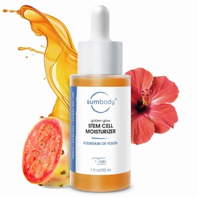 Golden Glow Face Moisturizing Face Oil - (30ml) Squalane Oil for Face, Plant-Based Stem Cell Moisturizer with Hydrating Rare Oils & Minerals for Skin, Anti aging Face Oil for Dry Skin