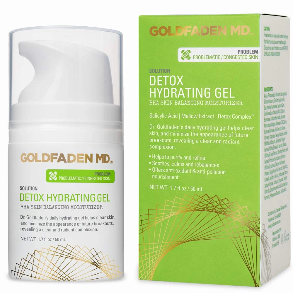 GOLDFADEN MD Detox Hydrating Gel for Face | BHA Skin Balancing Treatment Moisturizer w/Salicylic Acid & Mallow Extract| Helps Clear & Balance Oily, Problematic Skin 1.7 fl oz