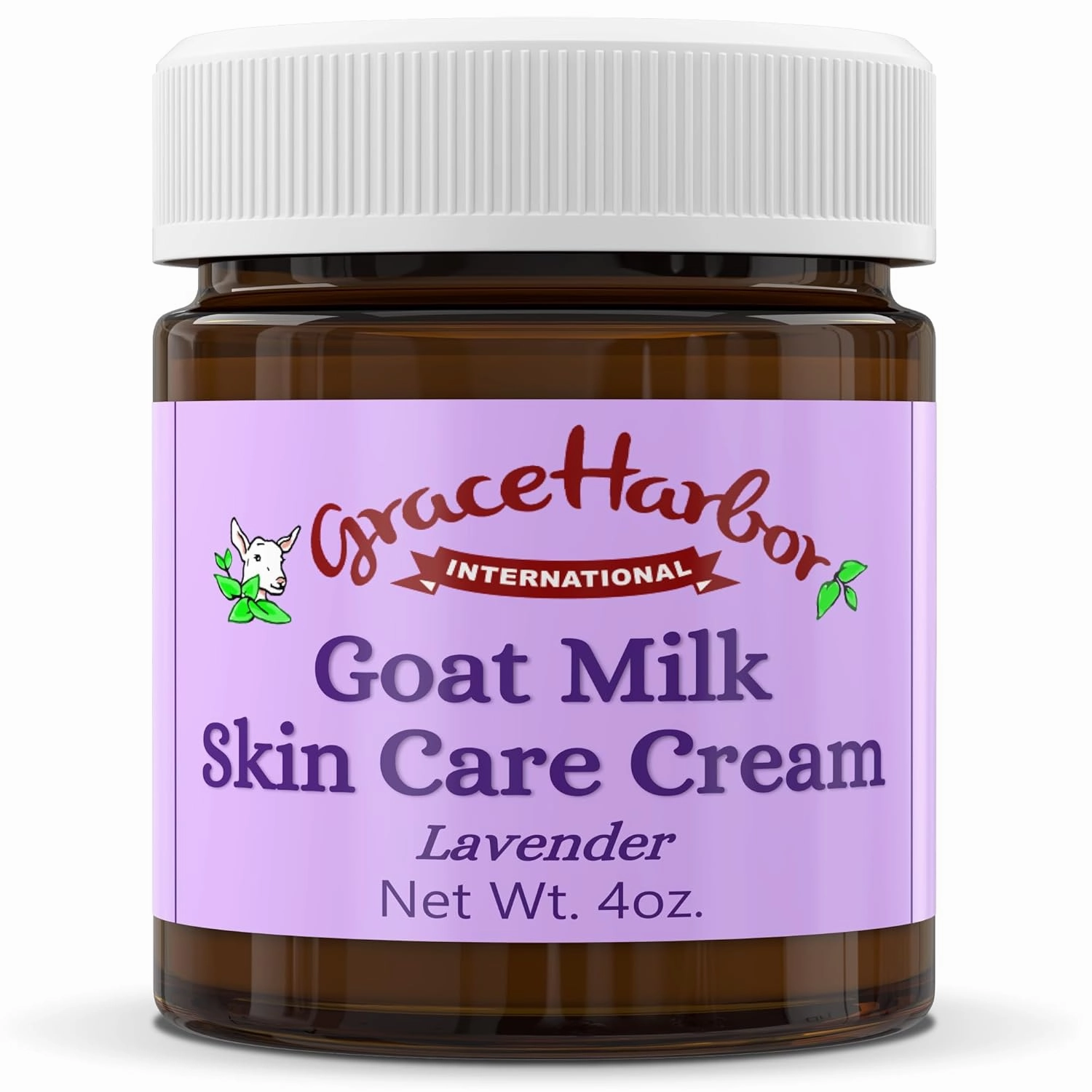 Grace Harbor Goat Milk Skin Care Cream – Lavender Nighttime Facial Moisturizer for Women – Natural, Essential Oils, Deep Hydration for Dry Skin – Eye Cream – 4oz