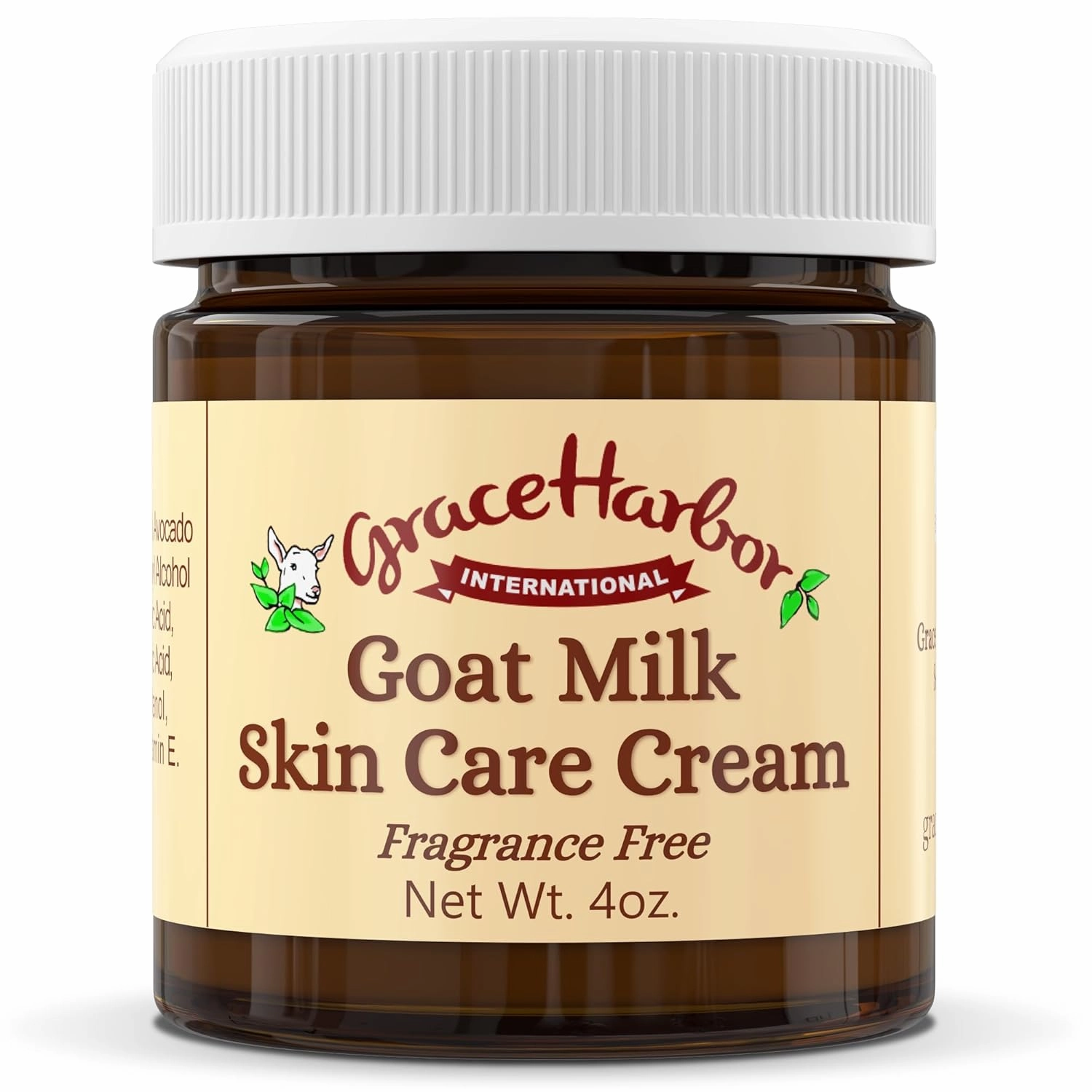 Grace Harbor Goat Milk Skin Care Cream – Unscented Nighttime Facial Moisturizer for Women – Natural, Fragrance-Free, Deep Hydration for Dry Skin – Eye Cream – 4oz