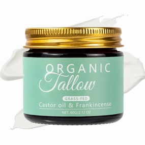 Grass-fed Beef Tallow with Frankincense Oil & Castor oil, Organic Tallow and Manuka Honey Face Moisturizer for Skin, Hydrating & Nourishing Balm for Sensitive Skin (1)