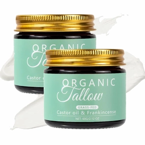 Grass-fed Beef Tallow with Frankincense Oil & Castor oil, Organic Tallow and Manuka Honey Face Moisturizer for Skin, Hydrating & Nourishing Balm for Sensitive Skin (2)