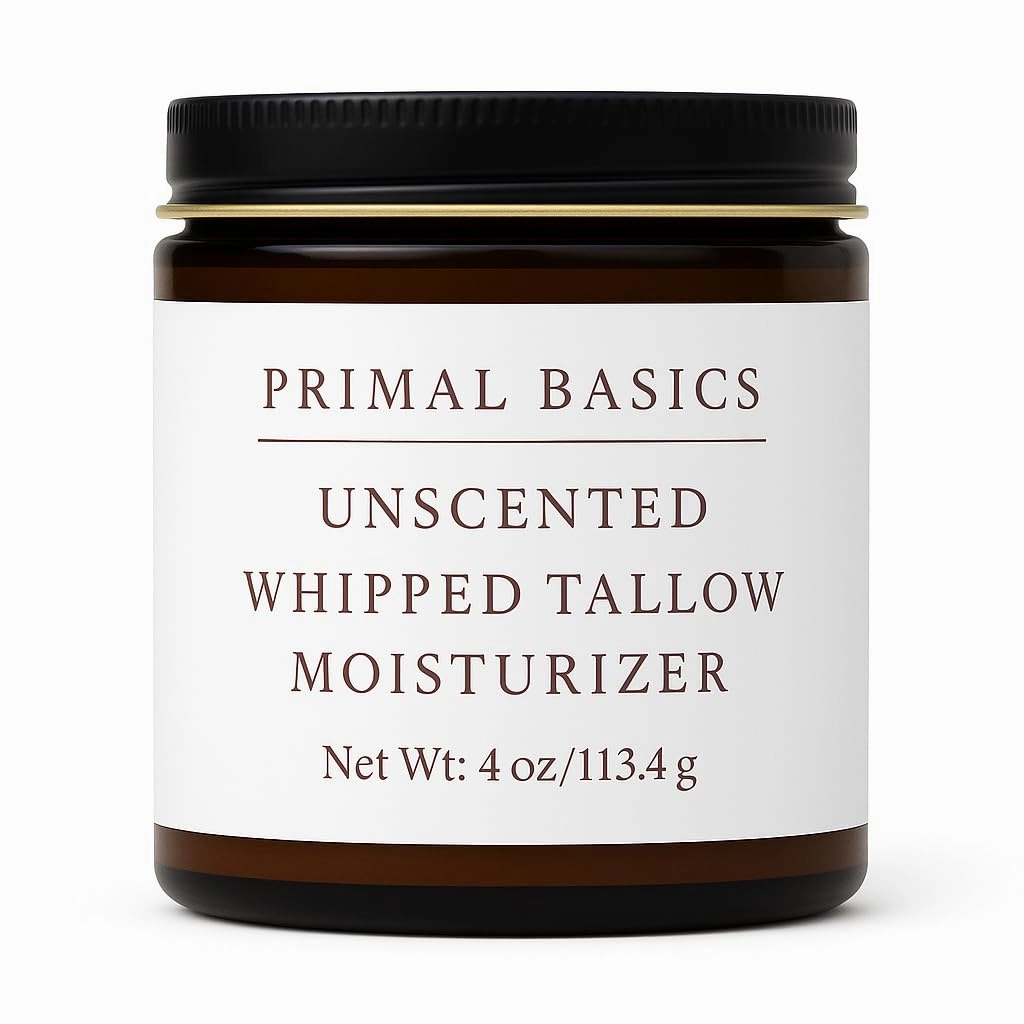 Grass Fed Grass Finished Whipped Unscented (Herb Infused with Calendula) Beef Tallow Moisturizer/Body Balm for Face, Body, Oily, Dry, Sensitive Skin -Contains Vitamins A, D, E, K
