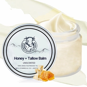 Grass Fed Honey & Tallow Balm, Grass Fed Beef Tallow Manuka Honey Cream, Miracle Tallow Balm Face and Body For Skin, Organic Moisturizing Cream Smooth Skin