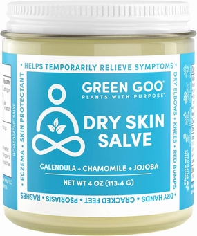 Green Goo Dry Skin Salve, All-Natural Moisturizer for Hydrating The Body & Face, Helps Alleviate Symptoms of Chronic Skin Conditions, 4 Oz