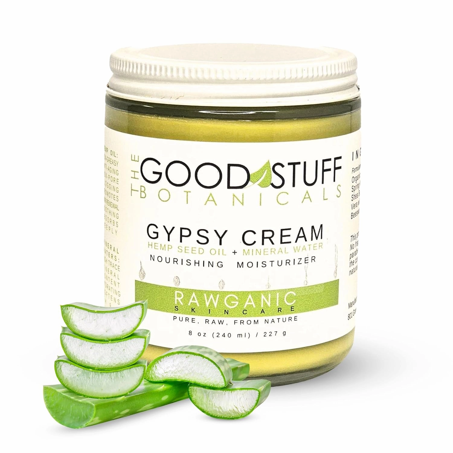 Gypsy Cream | Body and Face Moisturizer for Women | Body Cream for Dry Skin | Unscented Body Lotion | Organic Hemp Oil & Hot Spring Water Facial Moisturizer - 8 oz
