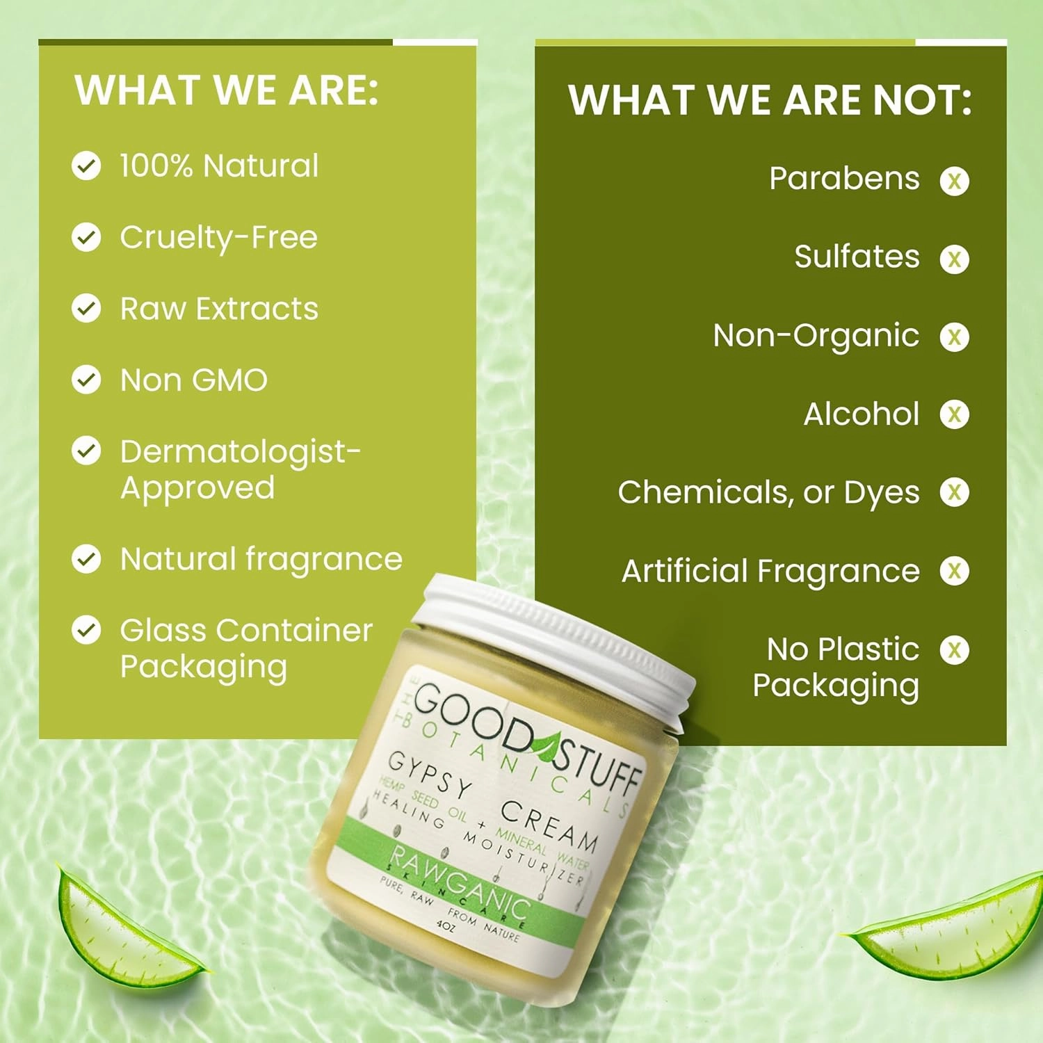Gypsy Cream | Body and Face Moisturizer for Women | Body Cream for Dry Skin | Unscented Body Lotion | Organic Hemp Oil & Hot Spring Water Facial Moisturizer - 8 oz