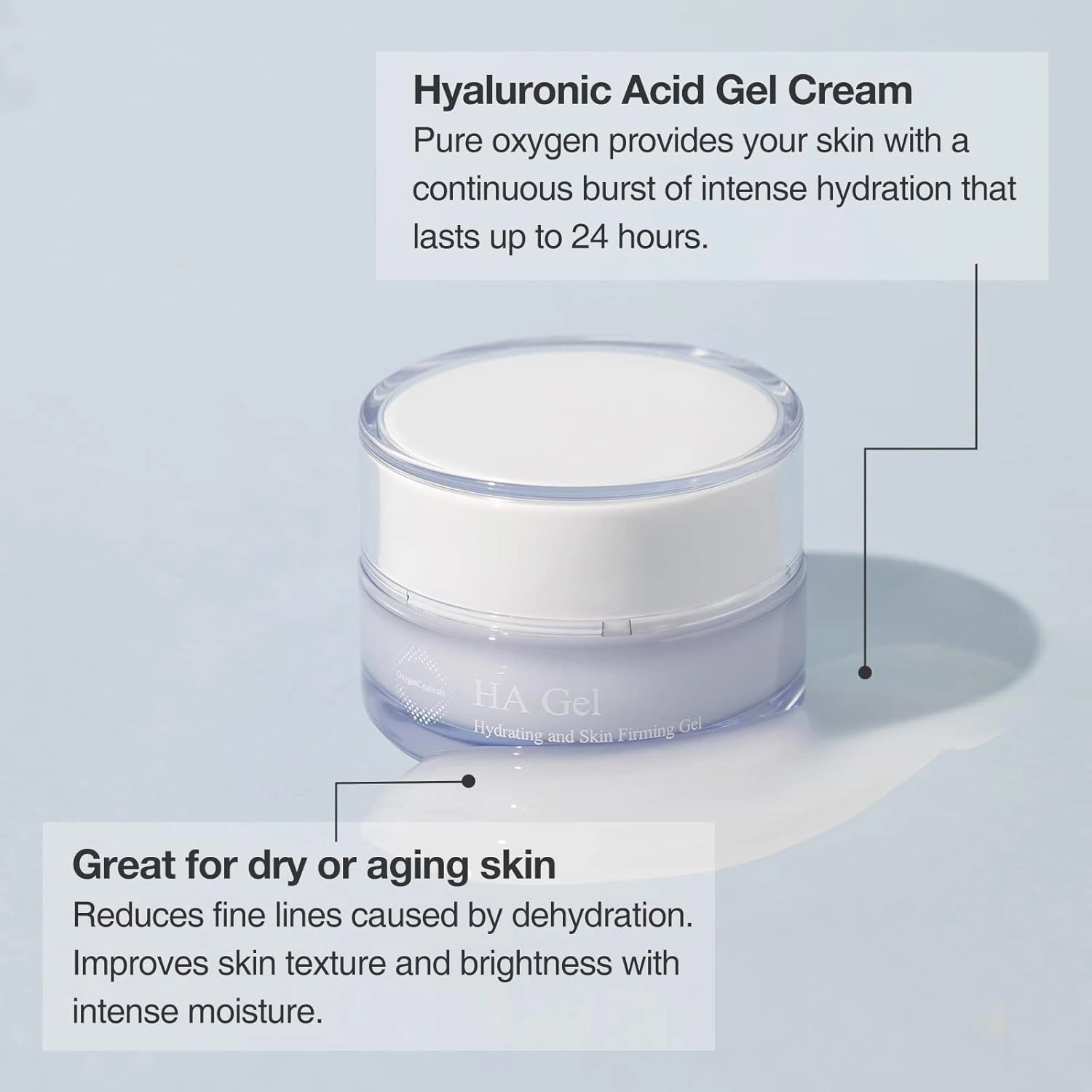 HA Gel – Professional Hyaluronic Acid Moisturizer for Deep Hydration, Wrinkle Care & Plump Skin, Anti-Aging Gel (50ml/1.69oz)