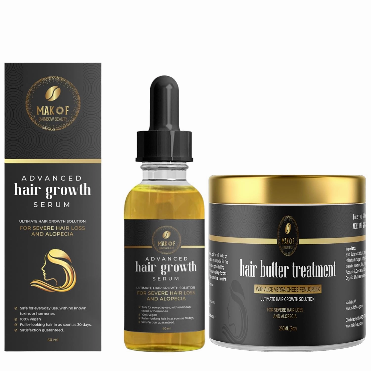Hair Butter 8 oz - Deep Conditioning with Chebe oil, Fenugreek and Aloe Vera for Dry and Damaged hair. Reduce Breakage and add Elasticity. For all hair Types.
