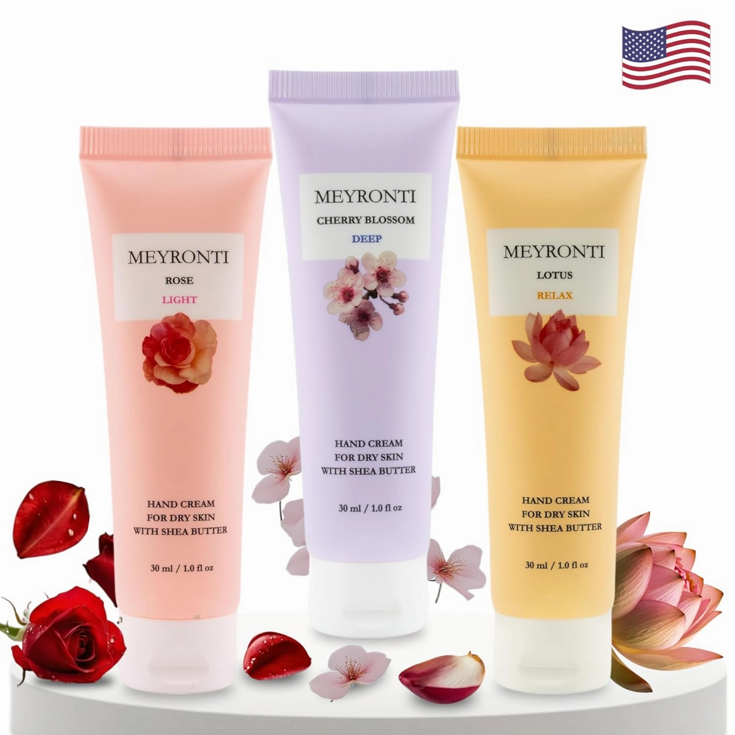 Hand Cream For Dry Cracked Hands, Lotion gift set for women, Mini Purse Essentials Hand Cream Set, Travel Size Moisturizer, Lotion For Extremely Dry Skin 3 x 1oz / 30ml