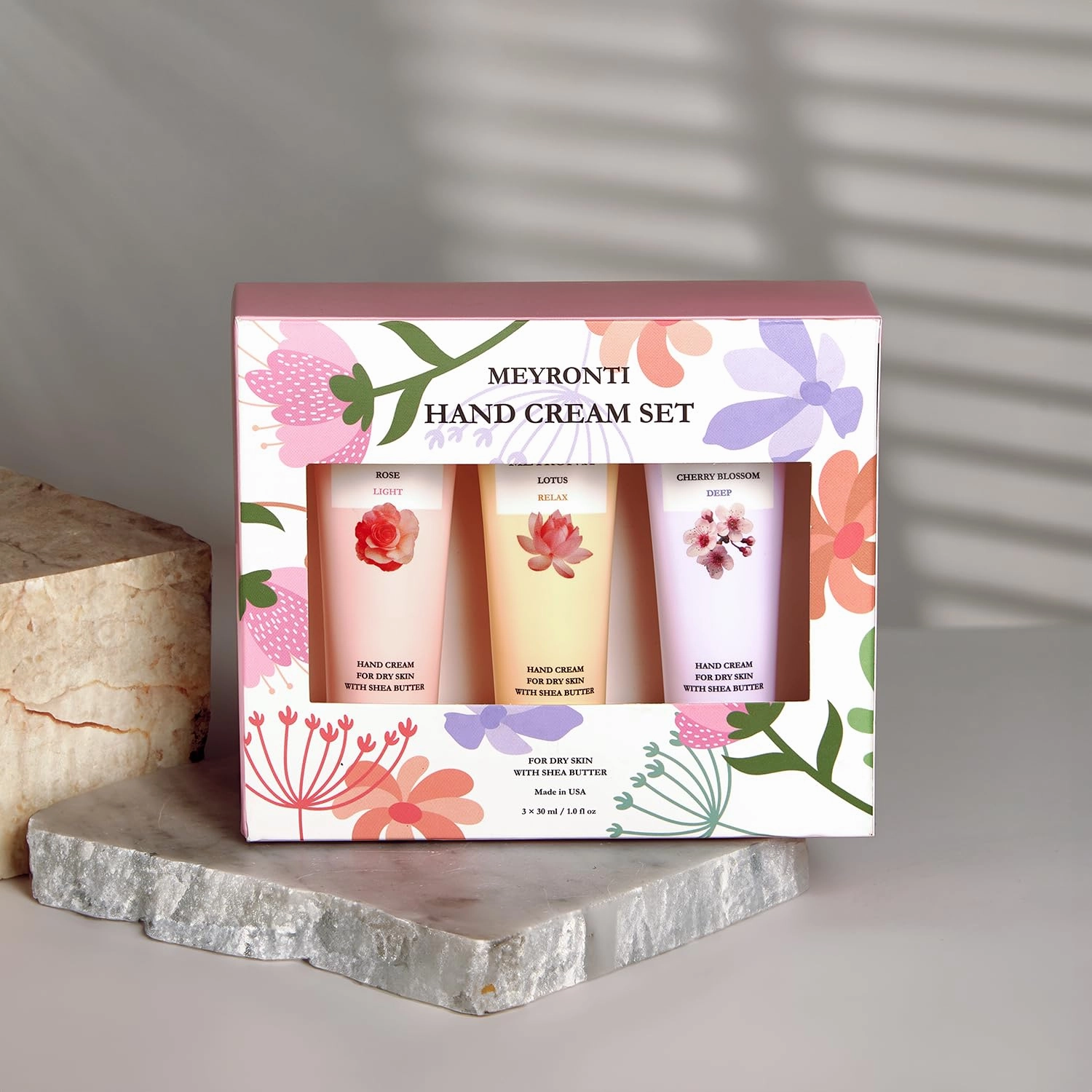 Hand Cream For Dry Cracked Hands, Lotion gift set for women, Mini Purse Essentials Hand Cream Set, Travel Size Moisturizer, Lotion For Extremely Dry Skin 3 x 1oz / 30ml