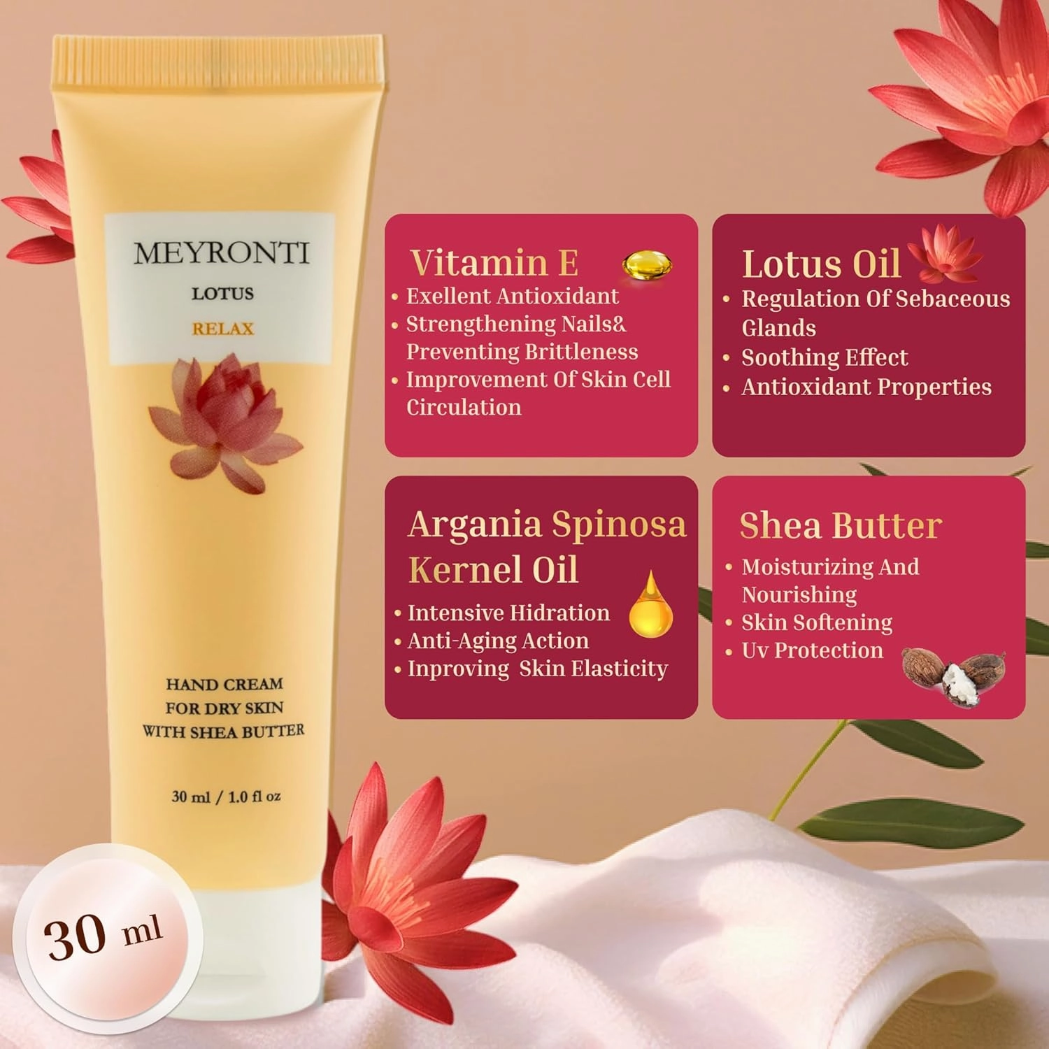 Hand Cream For Dry Cracked Hands, Lotion gift set for women, Mini Purse Essentials Hand Cream Set, Travel Size Moisturizer, Lotion For Extremely Dry Skin 3 x 1oz / 30ml