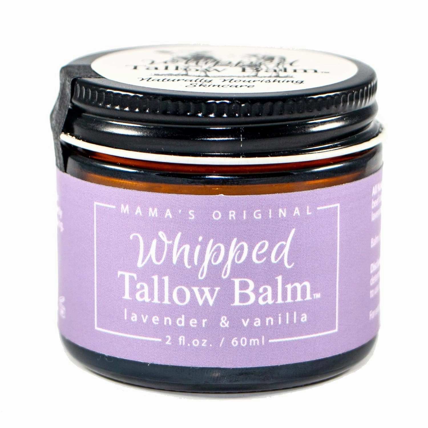 Handmade Whipped Tallow Balm, 100% Grass-fed Beef Tallow for Skin w/Organic Jojoba Oil, Natural Tallow Face Moisturizer, Relief For Dry Skin, Eczema, Baby, Chafing - 2 oz (Lavender & Vanilla)