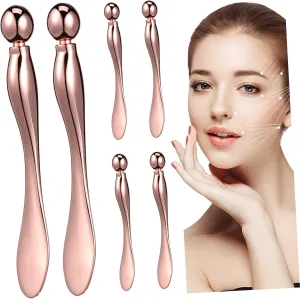 Happyyami 6 Pack Eye Cream Applicator Metal Eye Roller Facial Spa Tool Mini Spatula Massager Beauty Roller Moisturizer Applicator Set
