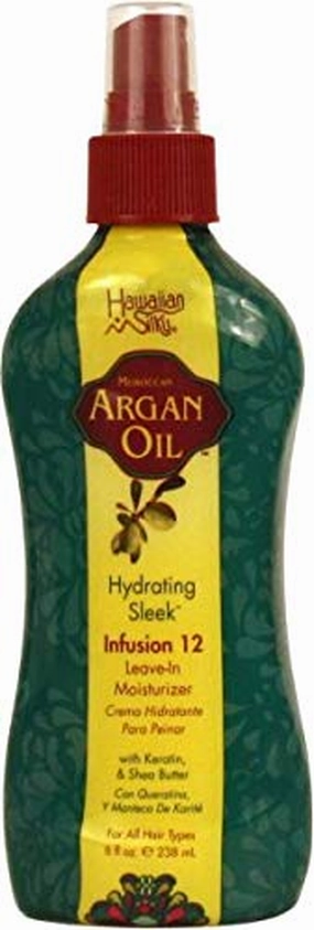 Hawaiian Silky Argan Oil 12 Hydrating Sleek Infusion 12 Leave-In Moisturizer (Pack of 3)