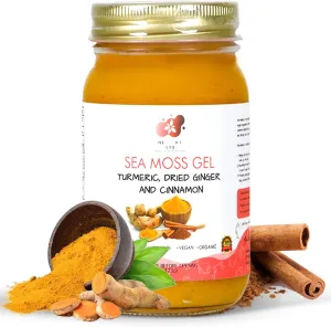 Healthy Herbs Sea Moss Gel (Turmeric) Wildcrafted from Jamaican St Lucia Gold Seamoss | Wild-Harvested Superfood With Over 90 Essential Vitamins & Minerals | Vegan, Non-GMO, US-Made (16 oz.)