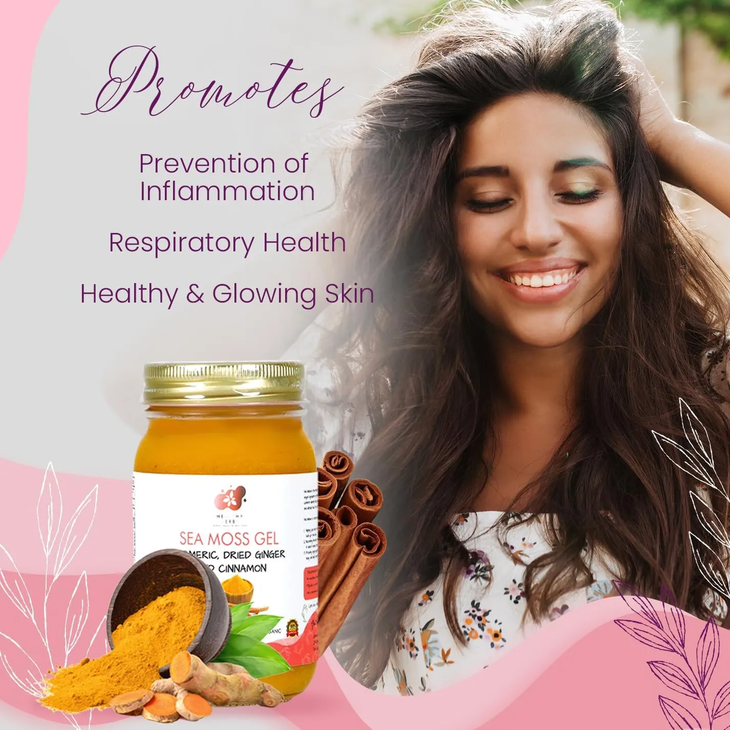 Healthy Herbs Sea Moss Gel (Turmeric) Wildcrafted from Jamaican St Lucia Gold Seamoss | Wild-Harvested Superfood With Over 90 Essential Vitamins & Minerals | Vegan, Non-GMO, US-Made (16 oz.)