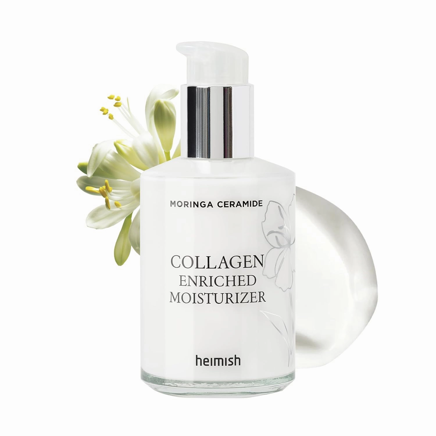HEIMISH Moringa Ceramide Collagen Enriched Moisturizer - Hydrating, Nourishing, Plumping, Anti-aging Essence, Lightweight Emulsion with Ceramides, Collagen, For All Skin Types, 4.1fl.oz/120ml