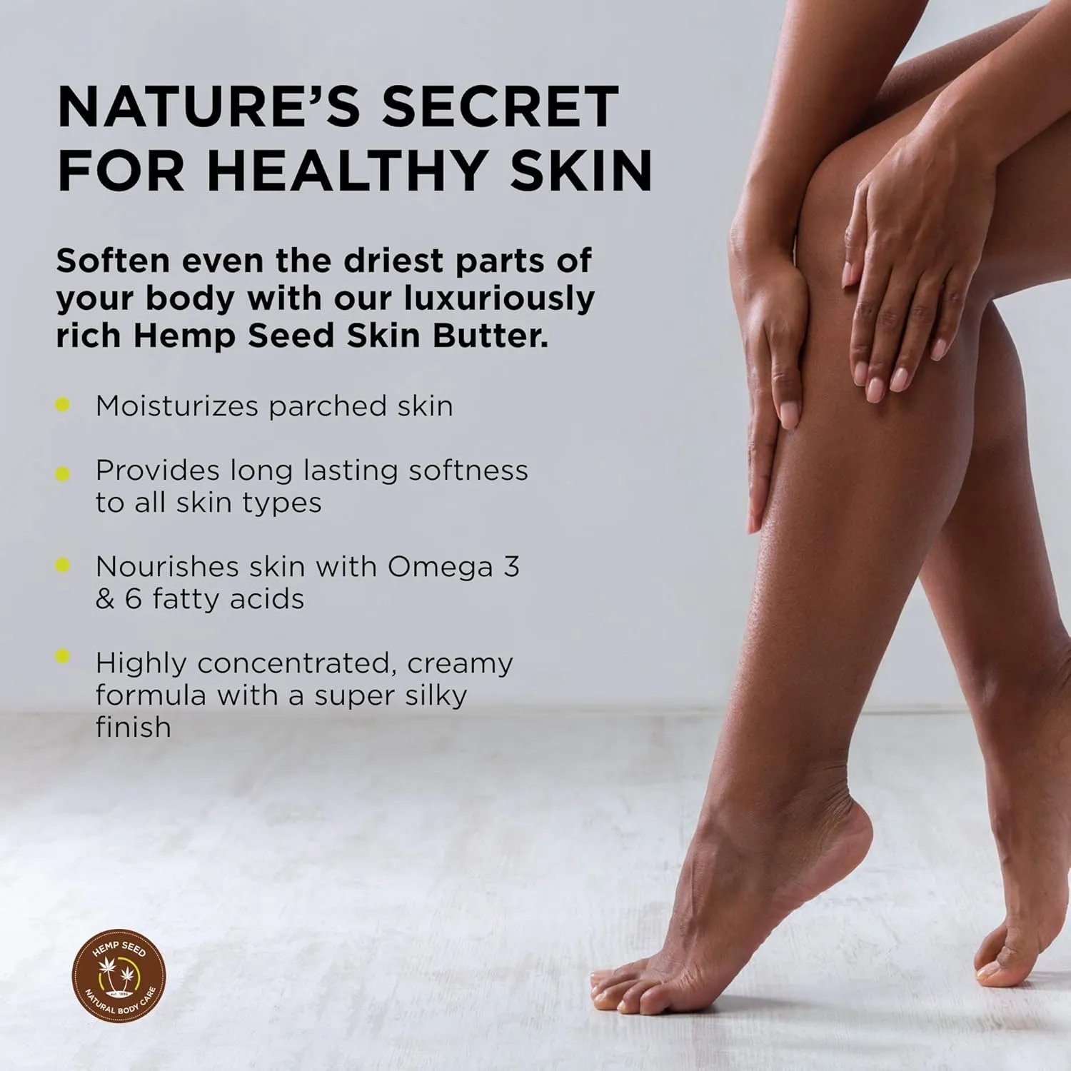 Hemp Seed Skin Butter - 8 oz. - Total Body Moisturizer - Hemp Seed Oil, Jojoba Oil, Shea Butter - Vegan & Cruelty Free