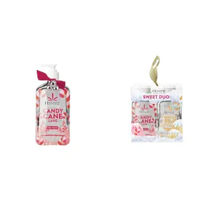 Hempz Limited Edition Peppermint Candy Cane Herbal Body Lotion Moisturizer (17 Oz) & Sweet Duo Candy Cane Lane (2.25 Oz) & Vanilla Frost Mountain (2.25 Oz)