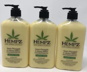 Hempz Sweet Pineapple & Honey Melon Lotion 3 Pack 17oz Each
