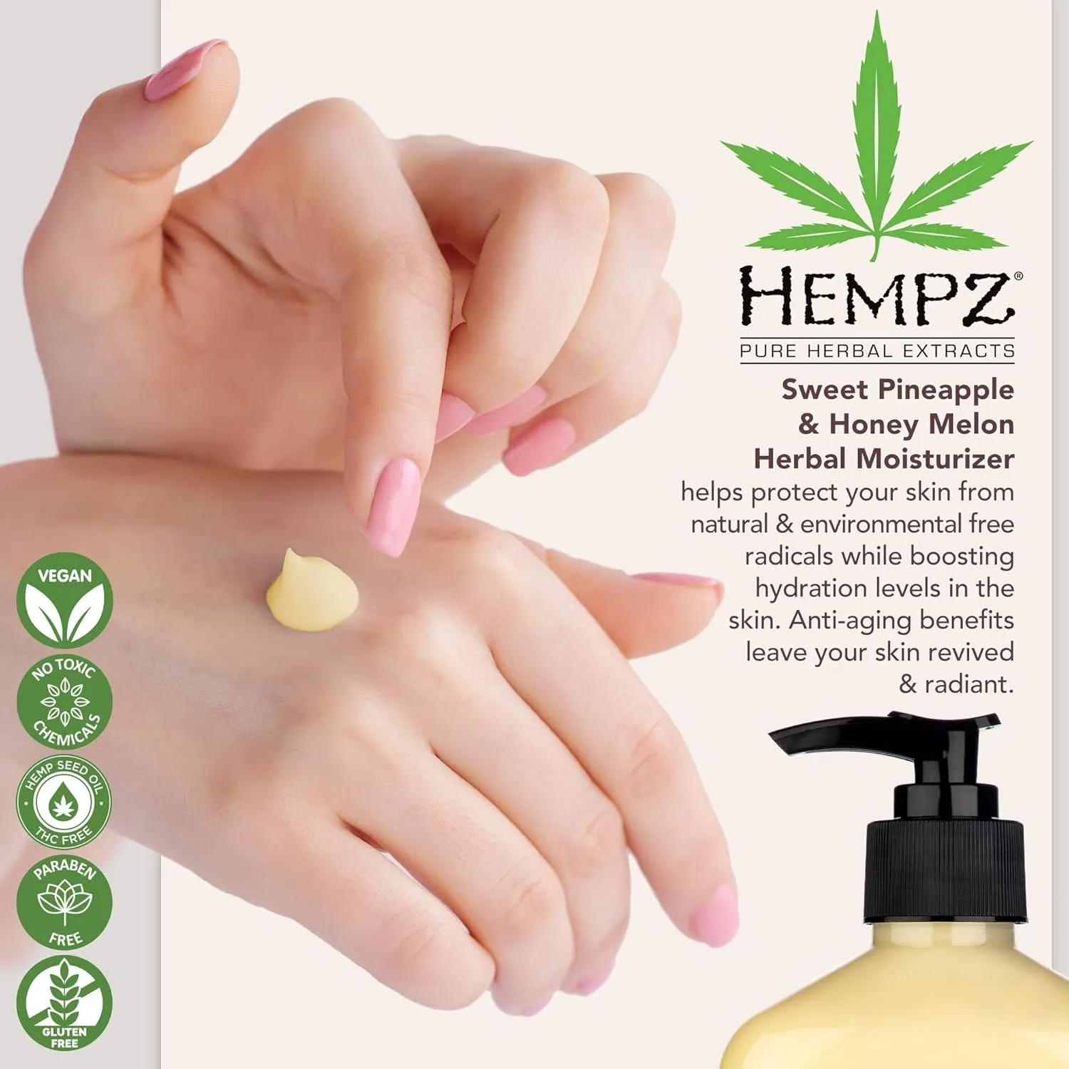 Hempz Sweet Pineapple & Honey Melon Moisturizing Skin Lotion, Body Moisturizer with Jojoba, Natural Extracts, Vitamin A and E, 17 oz, 2 Pack Bundle