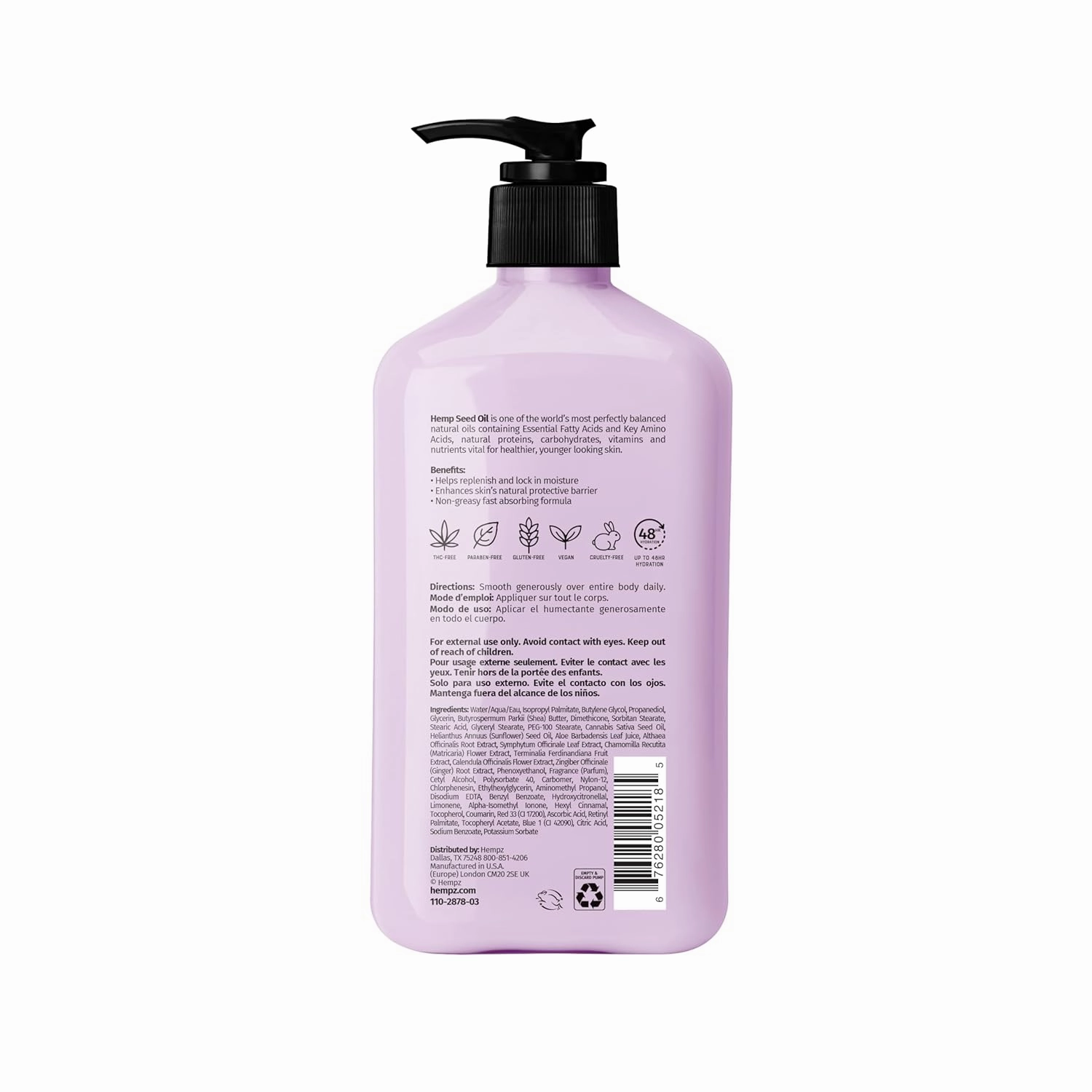 Hempz Limited Edition Vanilla Plum Hydrating Body & Hand Lotion 17 oz