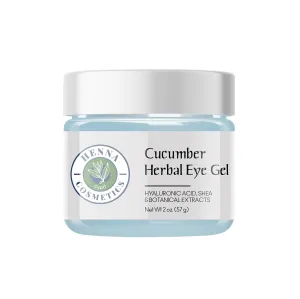 Henna Cosmetics Herbal Eye Gel | Cucumber Anti Aging Eye Gel Face Moisturizer | Under Eye Cream for Dark Circles and Puffiness | with Hyaluronic Acid, Shea, Botanical Extracts, 2oz