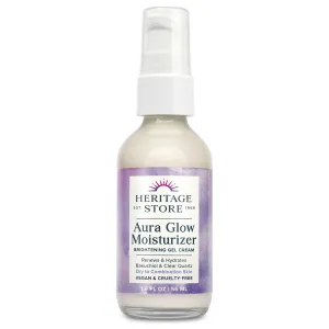 HERITAGE STORE Aura Glow Face Moisturizer for Dry Combination Skin - Gel Facial Moisturizer Brightens, Firms Skins Appearance, Adds Radiance w/Bakuchiol, Clear Quartz, Vegan, 60-Day Guarantee, 1.9oz