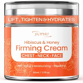 Hibiscus and Honey Firming Cream: Anti Aging Face Cream Reduces Wrinkles and Dryness Organic Neck Creams for Tightening and Firming Suitable for Face Neck and Shoulders