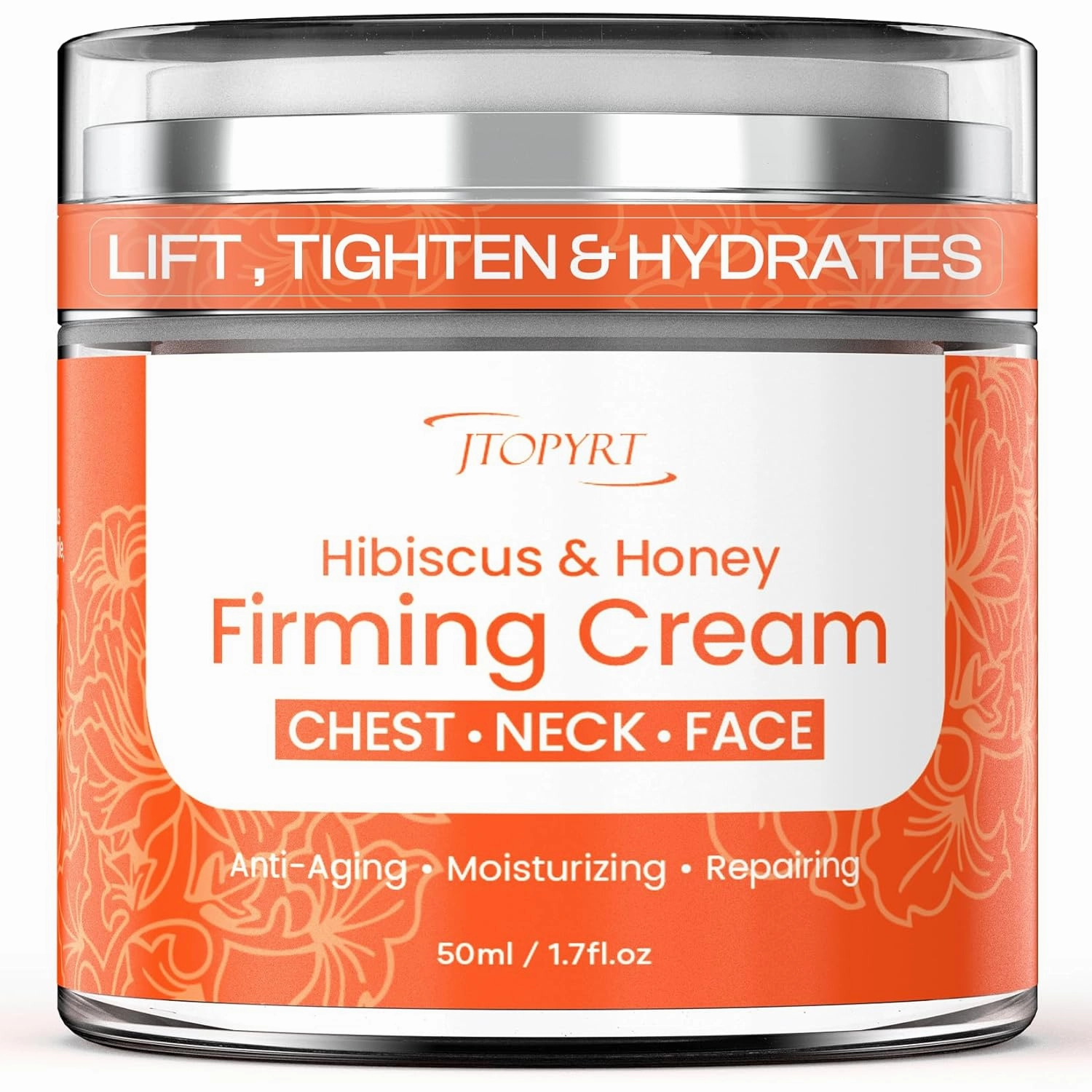 Hibiscus and Honey Firming Cream: Anti Aging Face Cream Reduces Wrinkles and Dryness Organic Neck Creams for Tightening and Firming Suitable for Face Neck and Shoulders