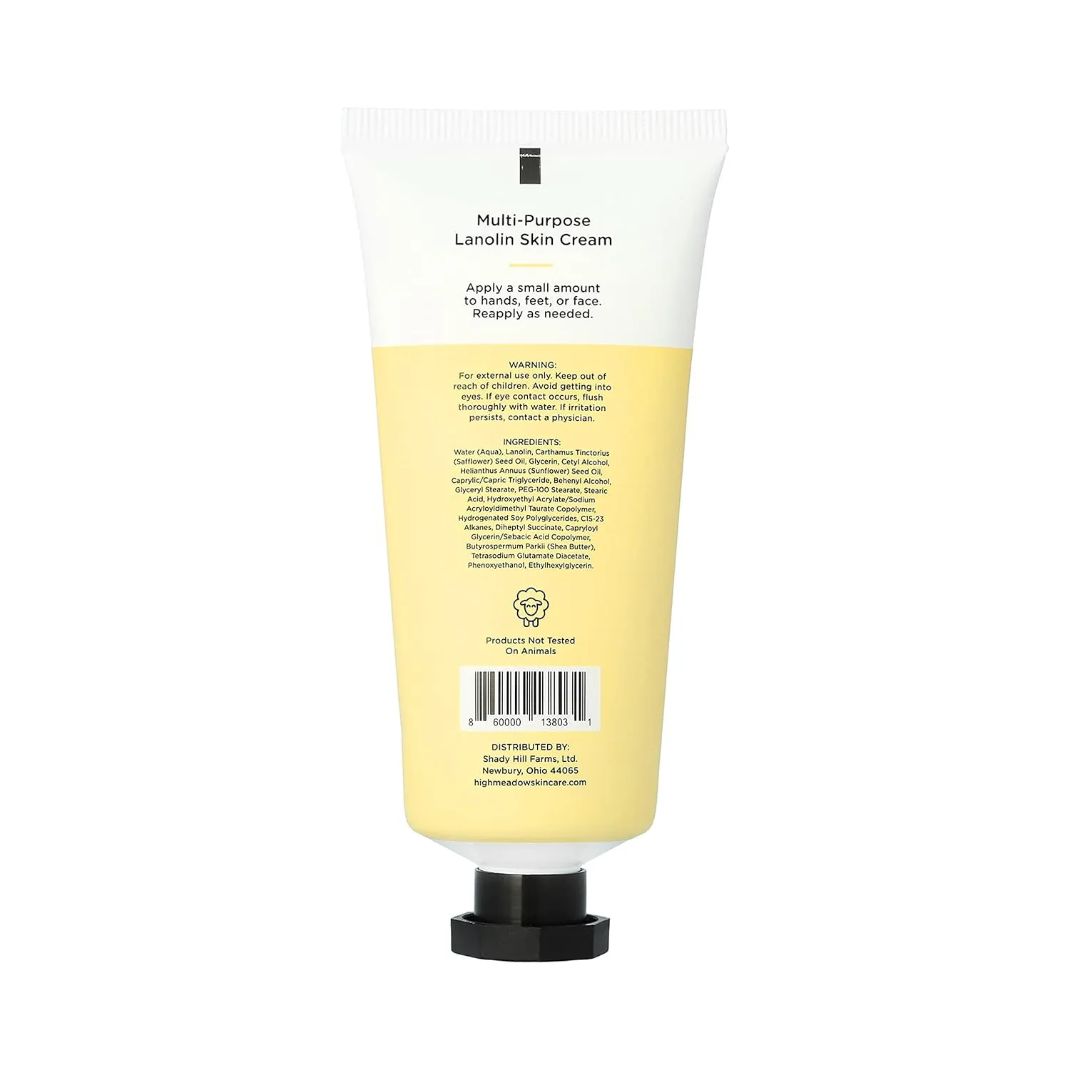 High Meadow Lanolin Skin Cream - Deep Hydration Formula for Soft, Radiant Skin Care-Repairs Dry and Cracked Skin on Hands, Feet & Elbows - Multi-Purpose Soothing Lotion - 2.0 Oz Unscented Moisturizer