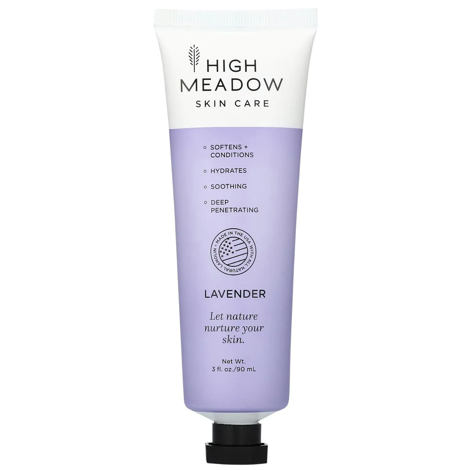 High Meadow Lanolin Skin Cream - Deep Hydration Formula for Soft, Radiant Skin Care - Repairs Dry and Cracked Skin on Hands, Feet & Elbows - Multi-Purpose Soothing Lotion - 3.0 Oz Lavender Moisturizer