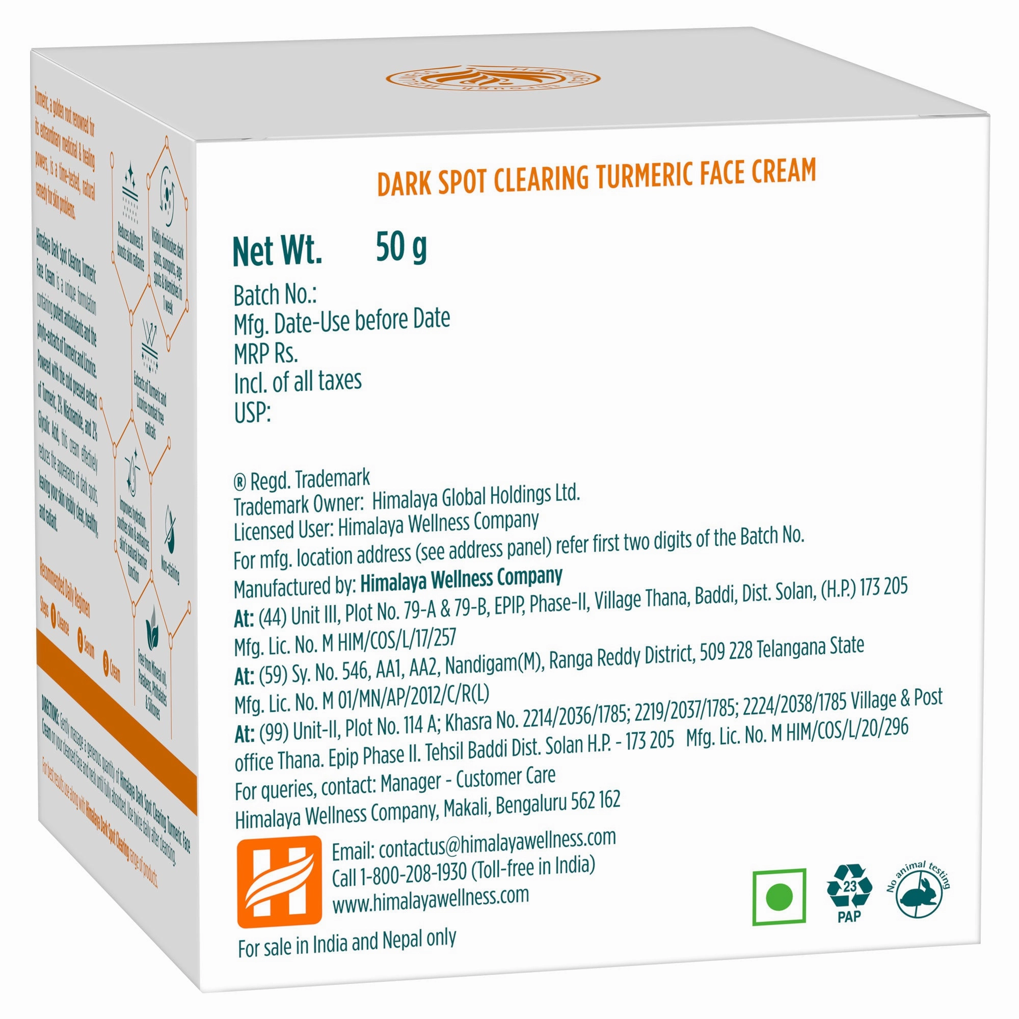Himalaya Dark Spot Clearing Turmeric Face Cream